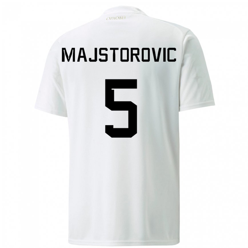 Herren Serbische Milan Majstorovic #5 Weiß Auswärtstrikot Trikot 22-24 Luxemburg