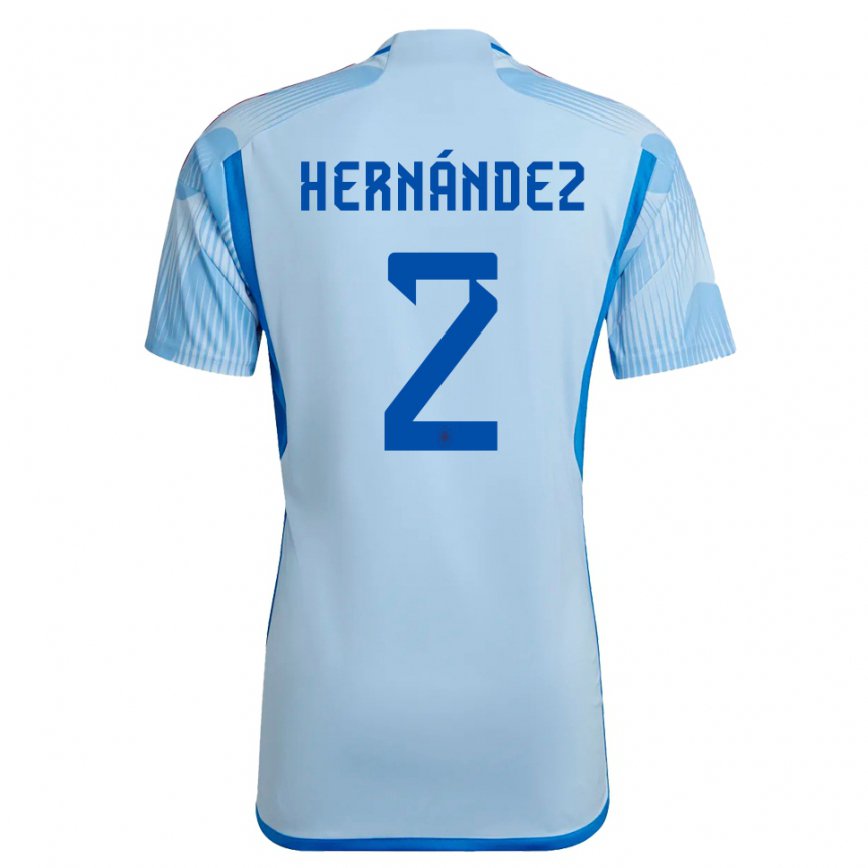 Herren Spanische Oihane Hernandez #2 Himmelblau Auswärtstrikot Trikot 22-24 Luxemburg