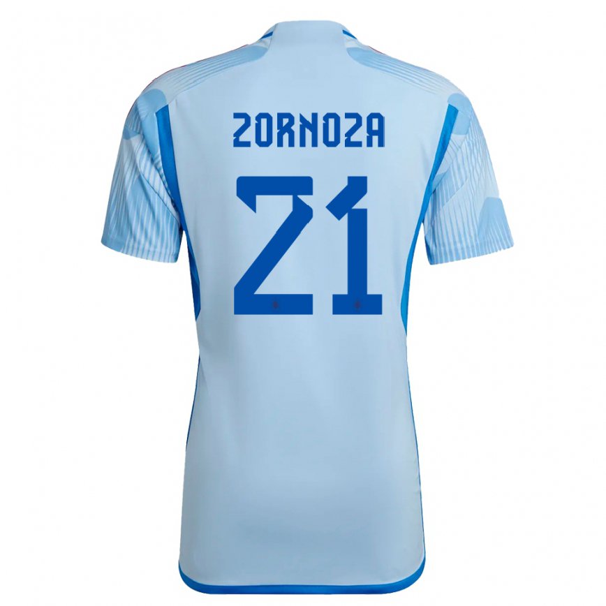 Herren Spanische Claudia Zornoza #21 Himmelblau Auswärtstrikot Trikot 22-24 Luxemburg