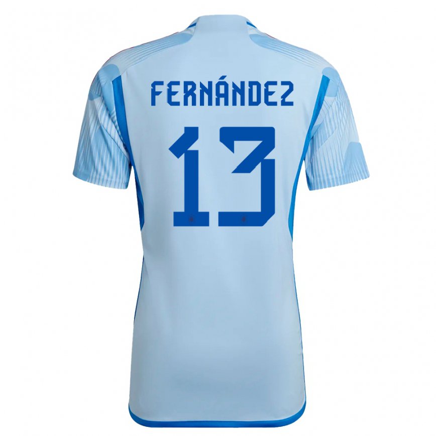Herren Spanische Cesar Fernandez #13 Himmelblau Auswärtstrikot Trikot 22-24 Luxemburg