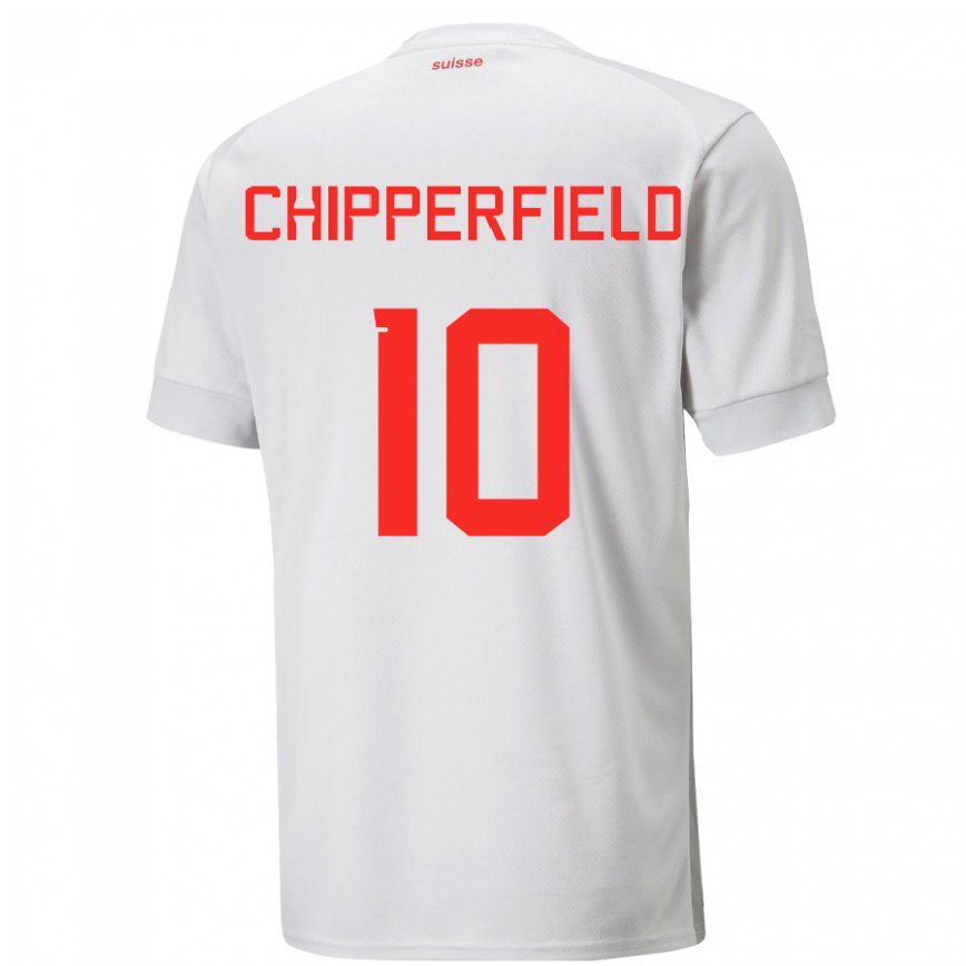 Herren Schweizer Liam Chipperfield #10 Weiß Auswärtstrikot Trikot 22-24 Luxemburg