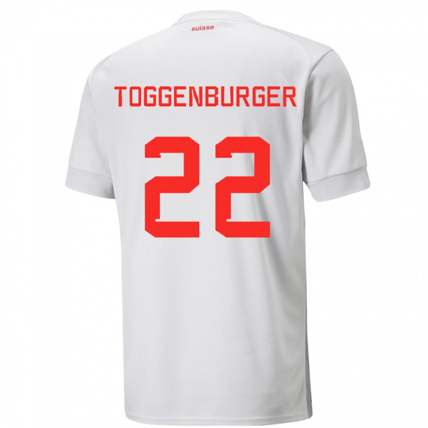 Herren Schweizer Nando Toggenburger #22 Weiß Auswärtstrikot Trikot 22-24 Luxemburg