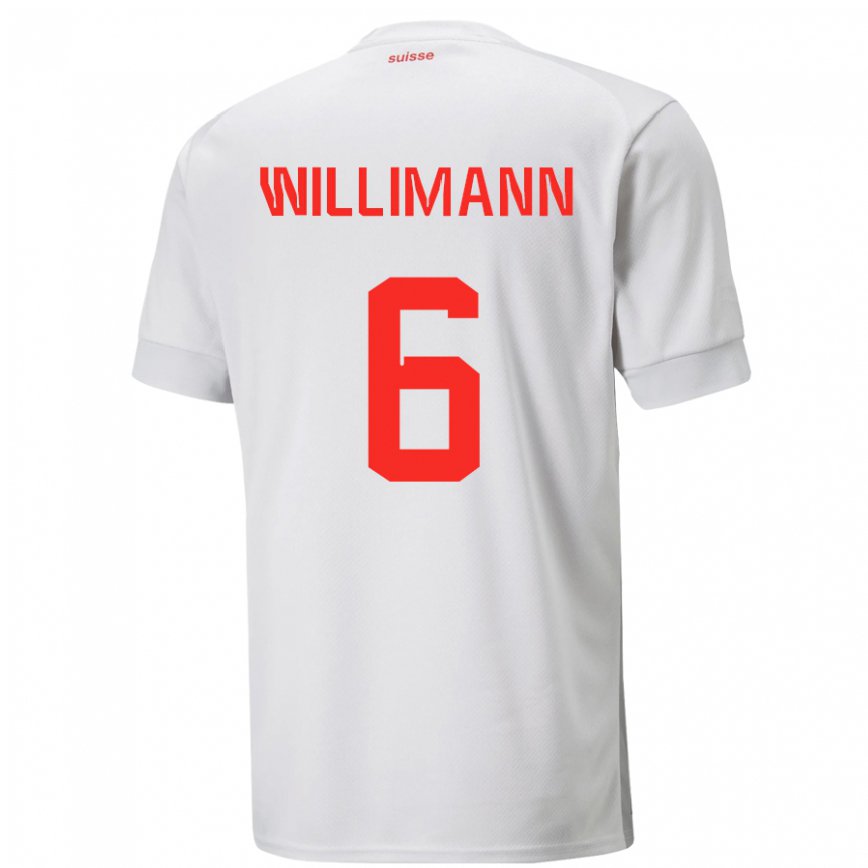 Herren Schweizer Mauricio Willimann #6 Weiß Auswärtstrikot Trikot 22-24 Luxemburg