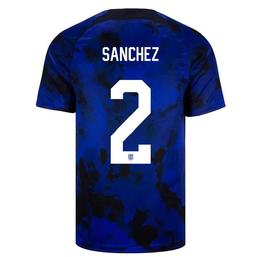 Herren Us-amerikanische Ashley Sanchez #2 Königsblau Auswärtstrikot Trikot 22-24 Luxemburg