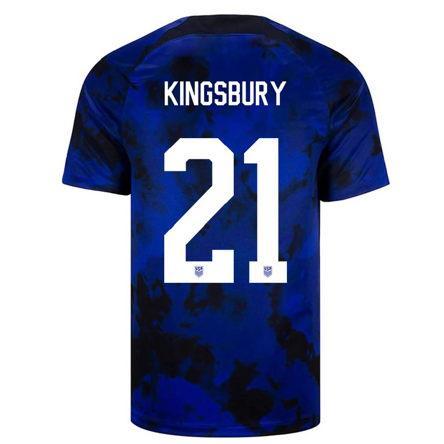 Herren Us-amerikanische Aubrey Kingsbury #21 Königsblau Auswärtstrikot Trikot 22-24 Luxemburg
