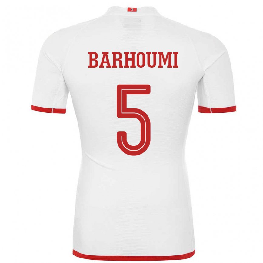 Herren Tunesische Jasmina Barhoumi #5 Weiß Auswärtstrikot Trikot 22-24 Luxemburg