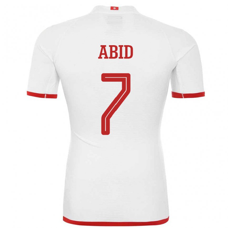 Herren Tunesische Aziz Abid #7 Weiß Auswärtstrikot Trikot 22-24 Luxemburg