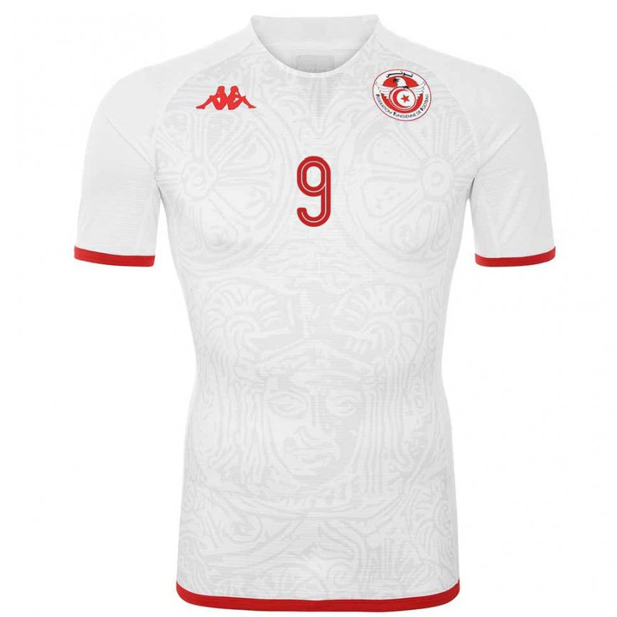Herren Tunesische Youssef Snana #9 Weiß Auswärtstrikot Trikot 22-24 Luxemburg
