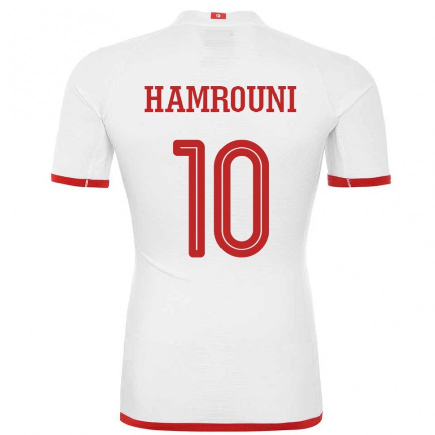Herren Tunesische Rayen Hamrouni #10 Weiß Auswärtstrikot Trikot 22-24 Luxemburg