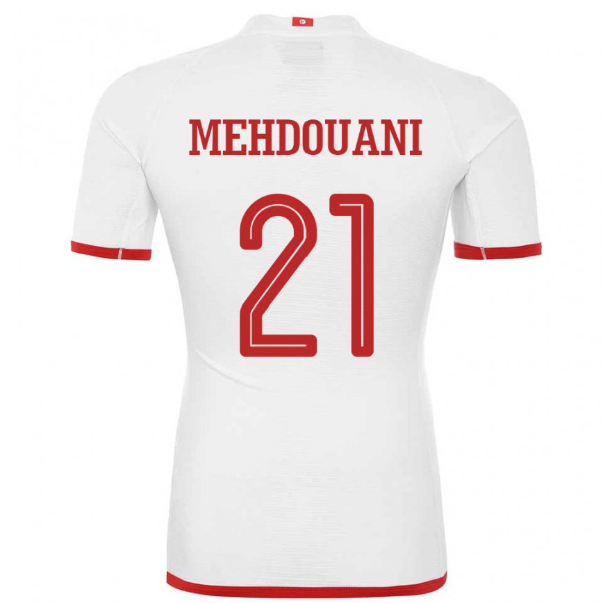 Herren Tunesische Firas Mehdouani #21 Weiß Auswärtstrikot Trikot 22-24 Luxemburg