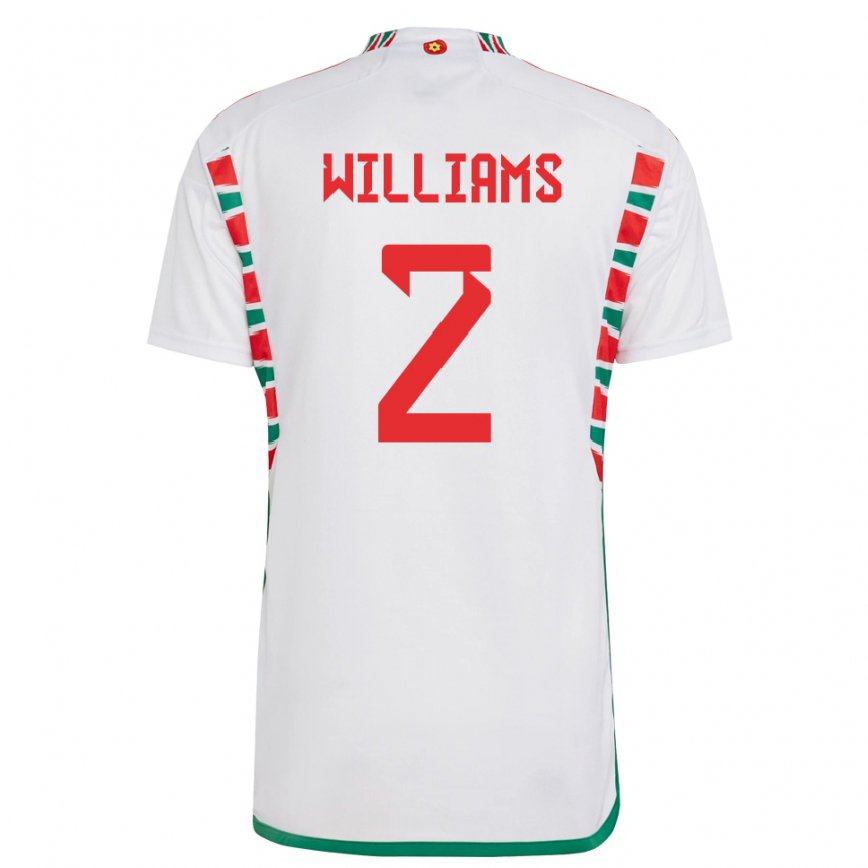 Herren Walisische Alex Williams #2 Weiß Auswärtstrikot Trikot 22-24 Luxemburg