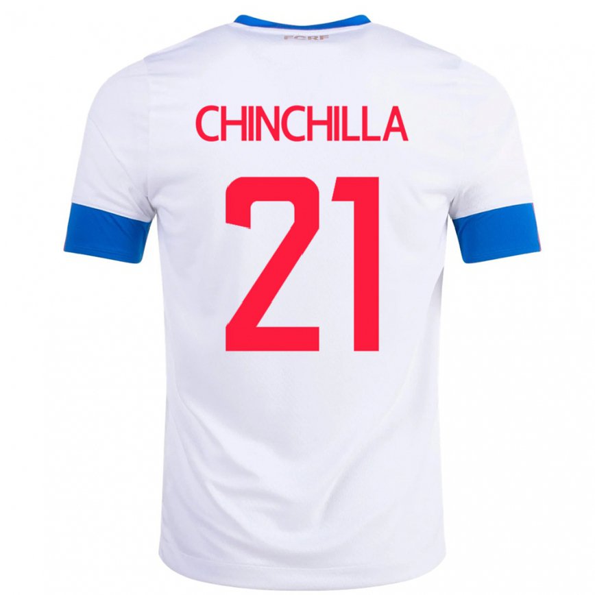 Herren Costa-ricanische Viviana Chinchilla #21 Weiß Auswärtstrikot Trikot 22-24 Luxemburg