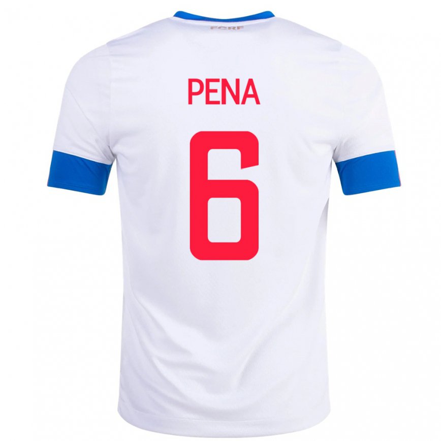 Herren Costa-ricanische Ricardo Pena #6 Weiß Auswärtstrikot Trikot 22-24 Luxemburg