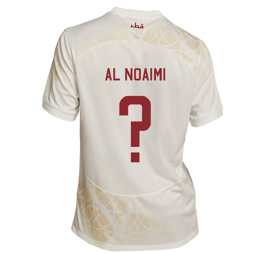 Herren Katarische Mohammad Al Noaimi #0 Goldbeige Auswärtstrikot Trikot 22-24 Luxemburg