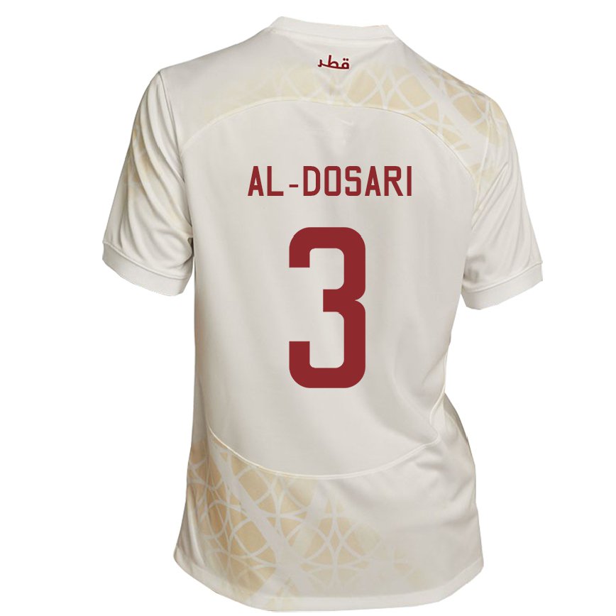 Herren Katarische Dana Al Dosari #3 Goldbeige Auswärtstrikot Trikot 22-24 Luxemburg