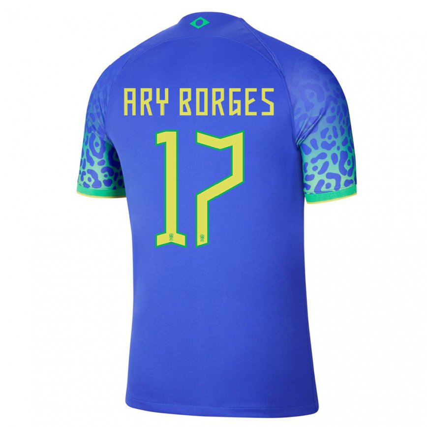 Herren Brasilianische Ary Borges #17 Blau Auswärtstrikot Trikot 22-24 Luxemburg