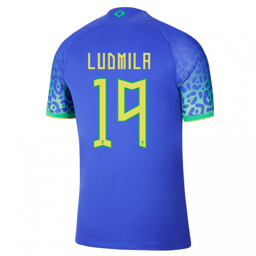 Herren Brasilianische Ludmila #19 Blau Auswärtstrikot Trikot 22-24 Luxemburg