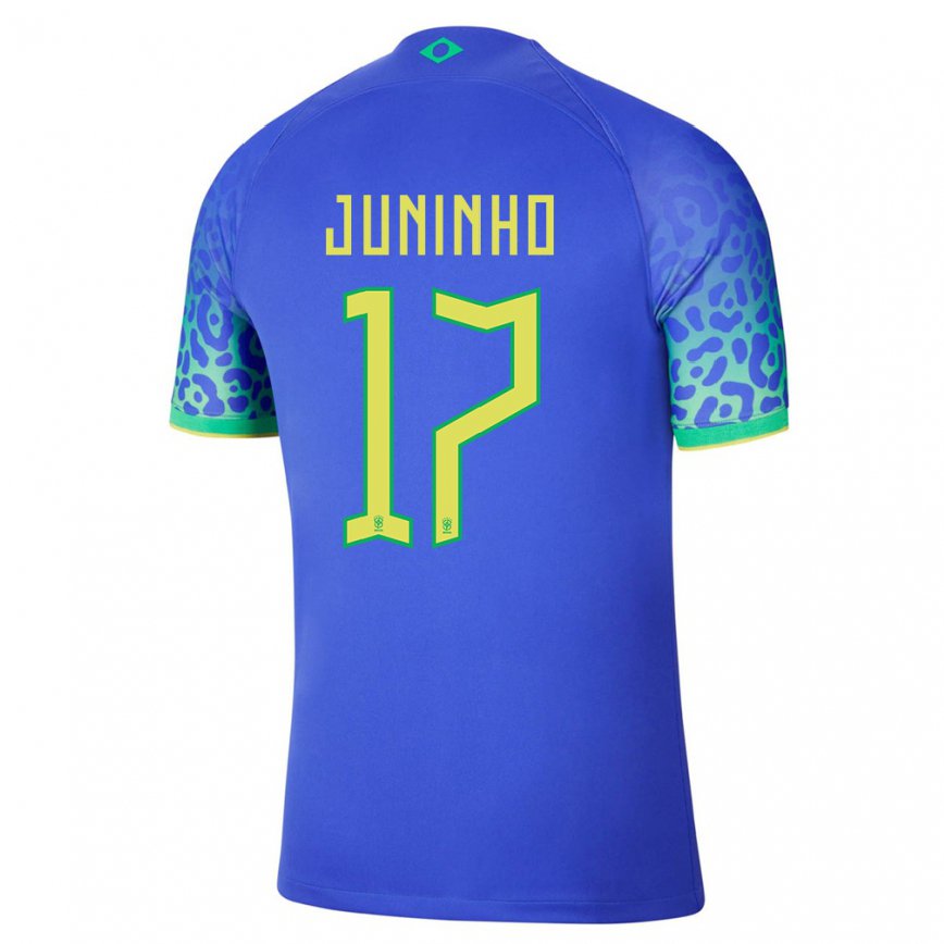 Herren Brasilianische Juninho #17 Blau Auswärtstrikot Trikot 22-24 Luxemburg
