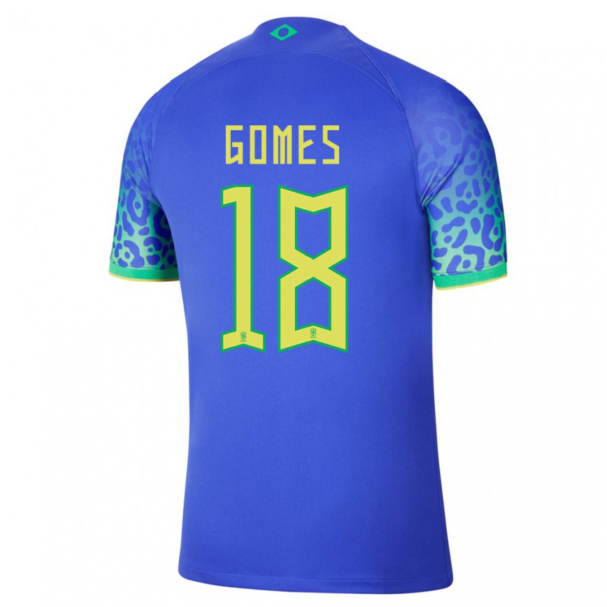 Herren Brasilianische Marlon Gomes #18 Blau Auswärtstrikot Trikot 22-24 Luxemburg