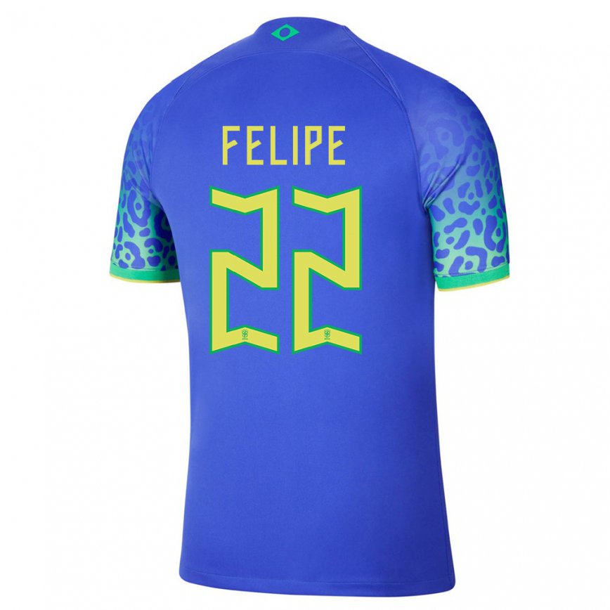 Herren Brasilianische Cayo Felipe #22 Blau Auswärtstrikot Trikot 22-24 Luxemburg