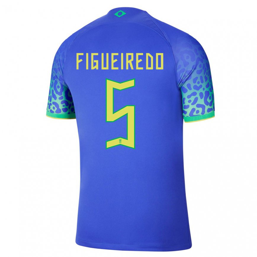 Herren Brasilianische Vitor Figueiredo #5 Blau Auswärtstrikot Trikot 22-24 Luxemburg