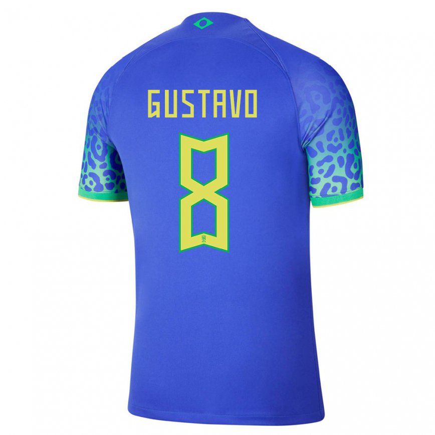 Herren Brasilianische Luiz Gustavo #8 Blau Auswärtstrikot Trikot 22-24 Luxemburg