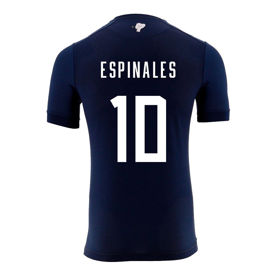 Herren Ecuadorianische Joselyn Espinales #10 Marineblau Auswärtstrikot Trikot 22-24 Luxemburg