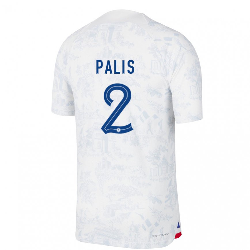 Herren Französische Ella Palis #2 Weiß Blau Auswärtstrikot Trikot 22-24 Luxemburg