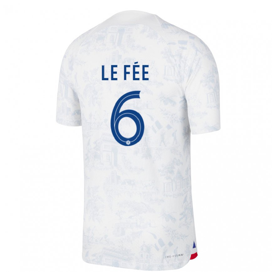 Herren Französische Enzo Le Fee #6 Weiß Blau Auswärtstrikot Trikot 22-24 Luxemburg