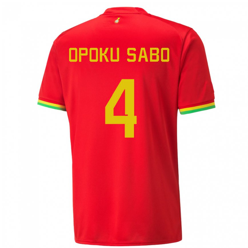 Herren Ghanaische Alex Opoku Sabo #4 Rot Auswärtstrikot Trikot 22-24 Luxemburg