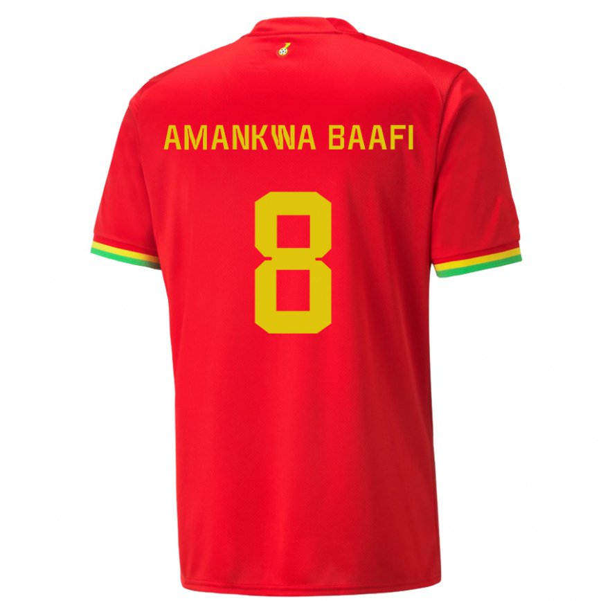 Herren Ghanaische Yaw Amankwa Baafi #8 Rot Auswärtstrikot Trikot 22-24 Luxemburg