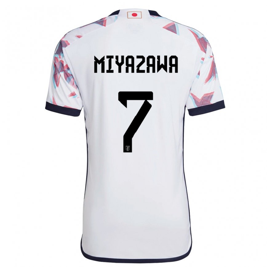 Herren Japanische Hinata Miyazawa #7 Weiß Auswärtstrikot Trikot 22-24 Luxemburg