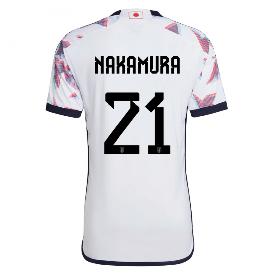 Herren Japanische Jiro Nakamura #21 Weiß Auswärtstrikot Trikot 22-24 Luxemburg