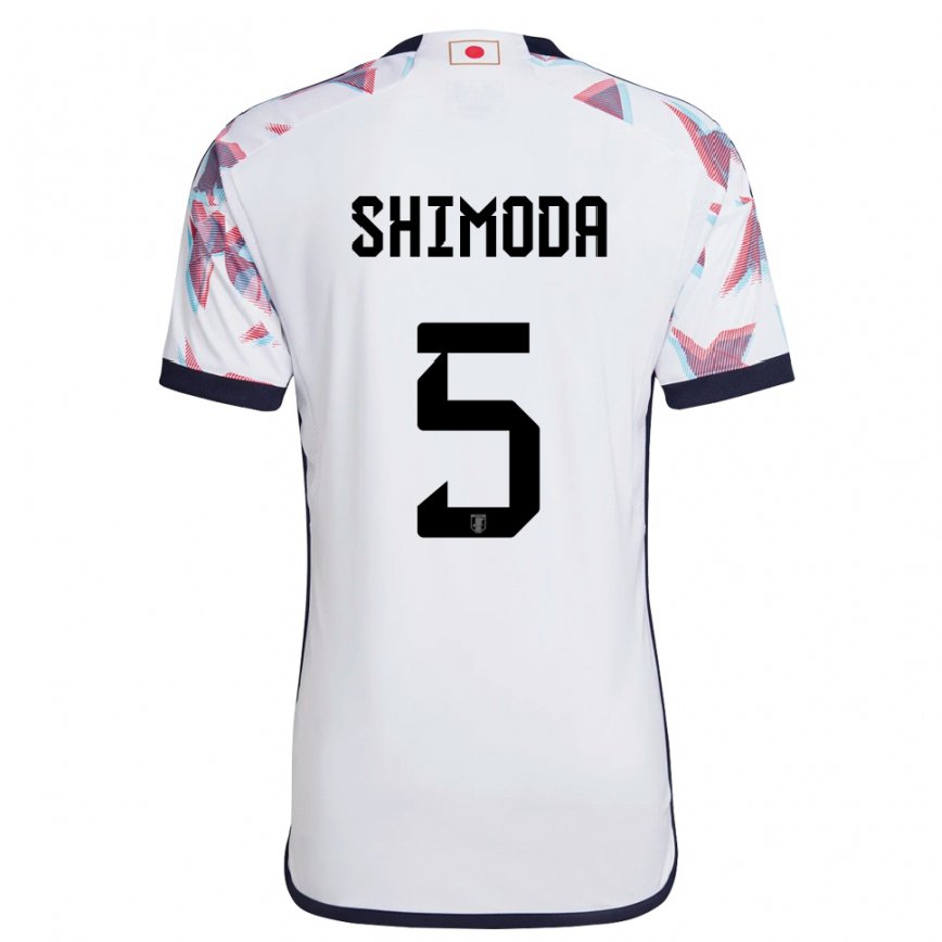 Herren Japanische Yoshihiro Shimoda #5 Weiß Auswärtstrikot Trikot 22-24 Luxemburg