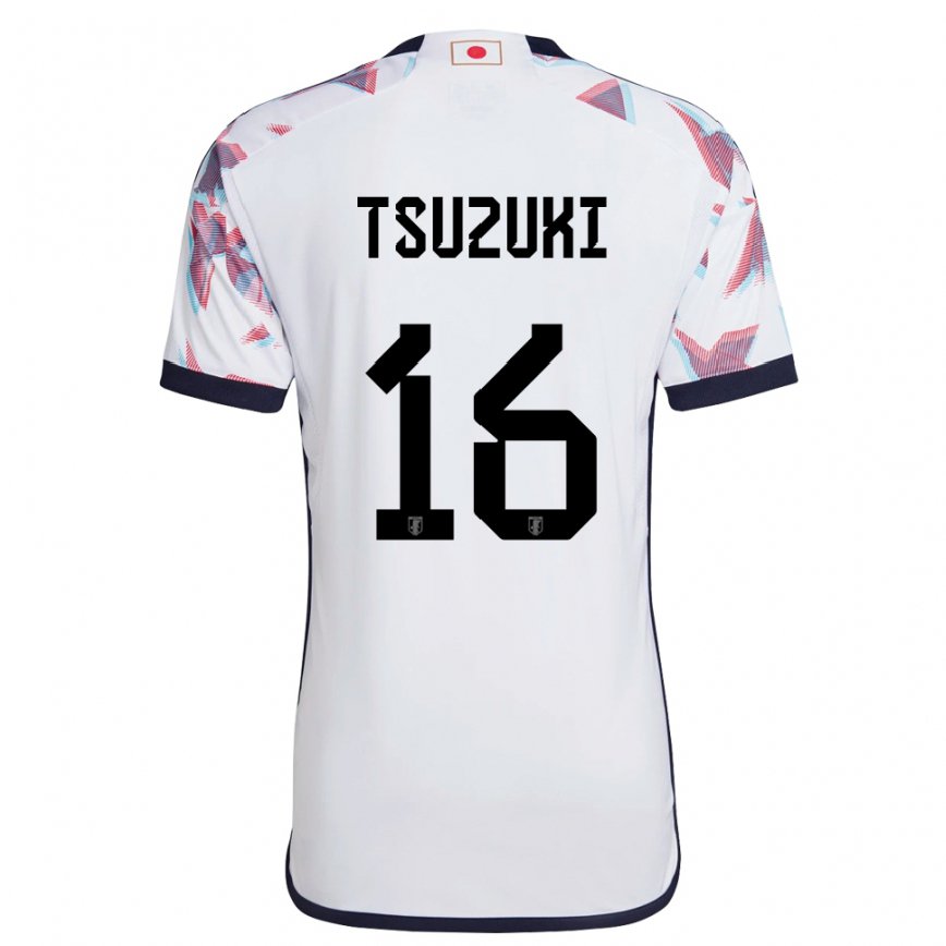Herren Japanische Shunta Tsuzuki #16 Weiß Auswärtstrikot Trikot 22-24 Luxemburg