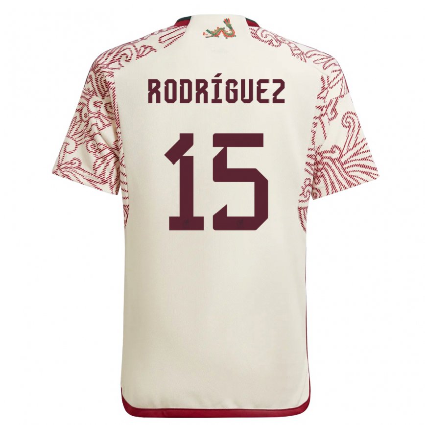 Herren Mexikanische Jorge Rodriguez #15 Wunder Weiß Rot Auswärtstrikot Trikot 22-24 Luxemburg