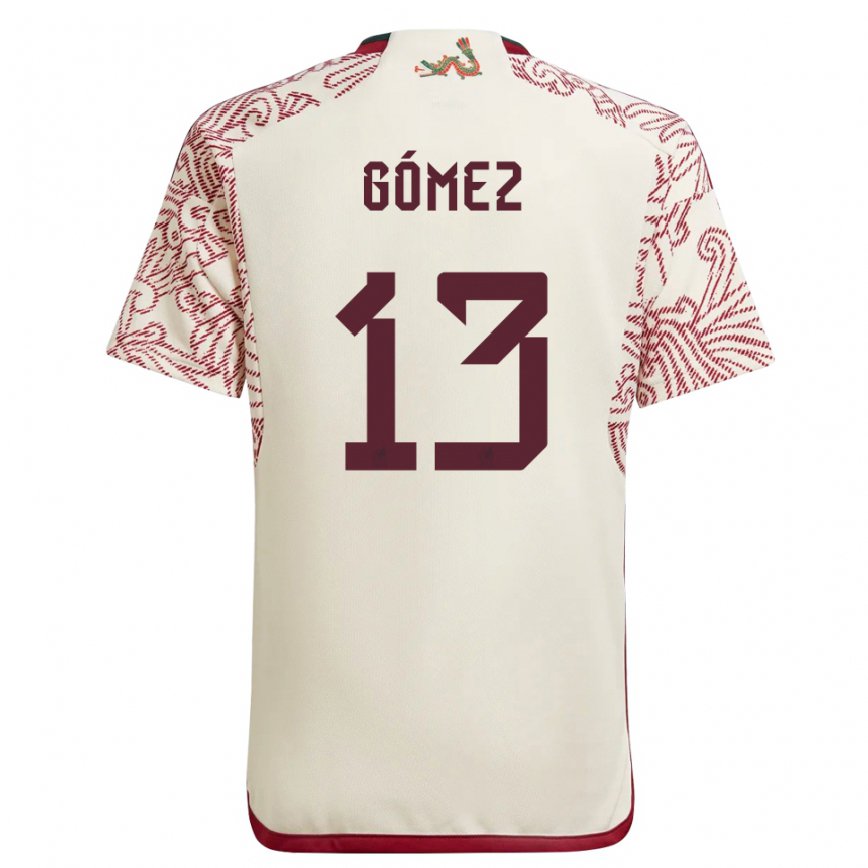 Herren Mexikanische Diego Gomez #13 Wunder Weiß Rot Auswärtstrikot Trikot 22-24 Luxemburg