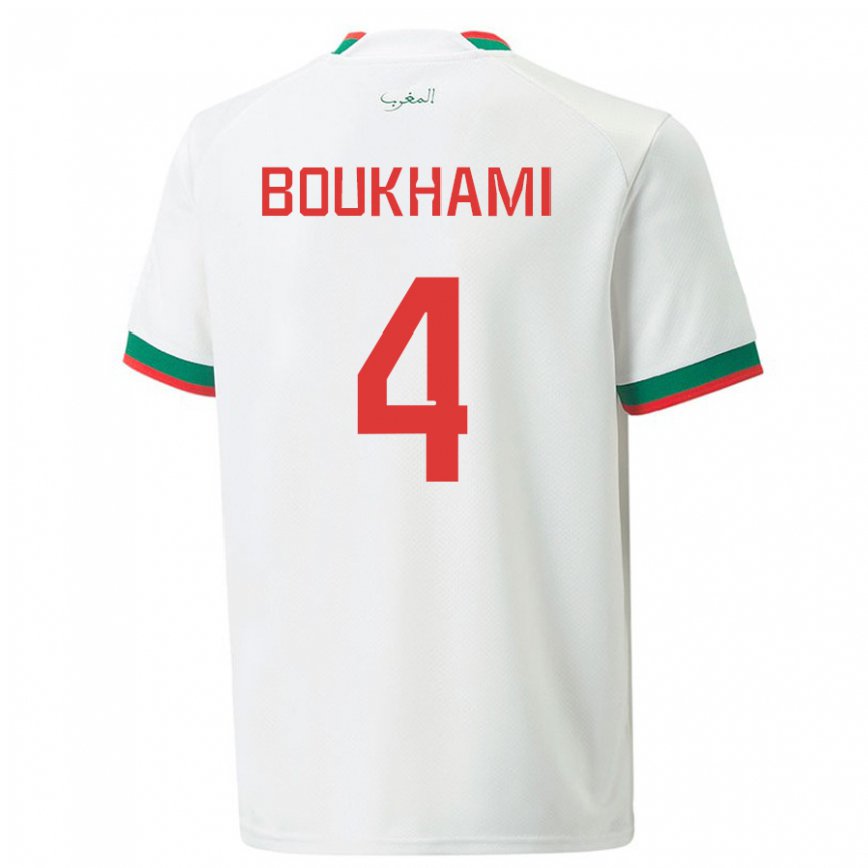Herren Marokkanische Siham Boukhami #4 Weiß Auswärtstrikot Trikot 22-24 Luxemburg