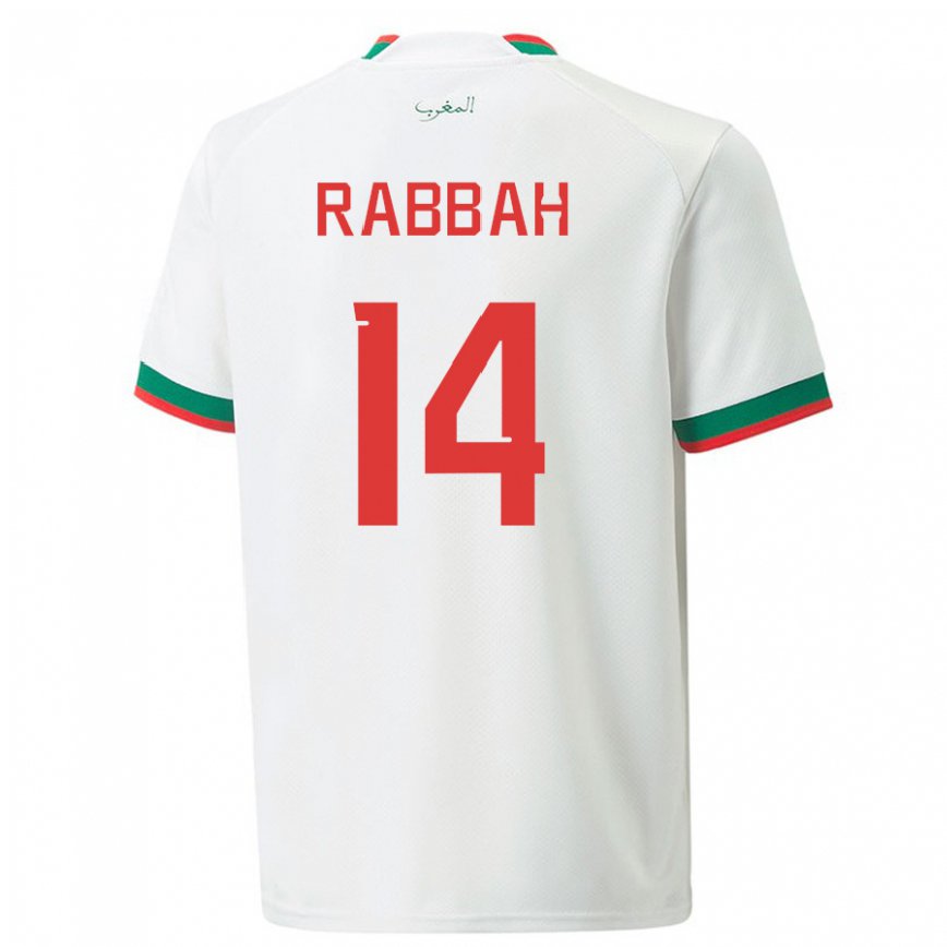 Herren Marokkanische Aziza Rabbah #14 Weiß Auswärtstrikot Trikot 22-24 Luxemburg
