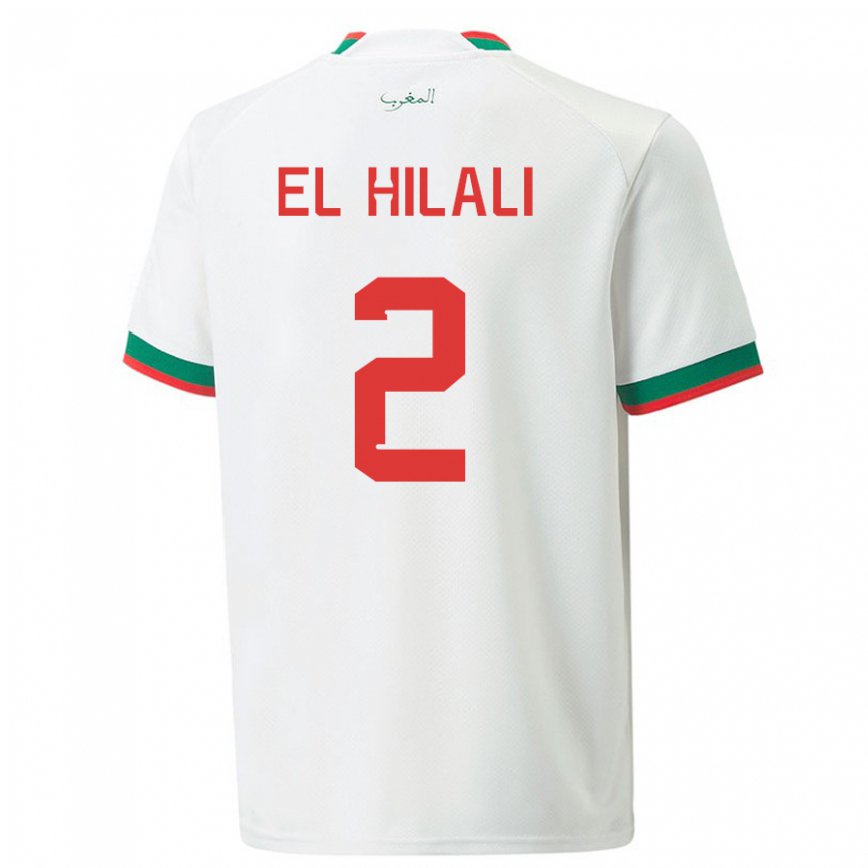 Herren Marokkanische Omar El Hilali #2 Weiß Auswärtstrikot Trikot 22-24 Luxemburg