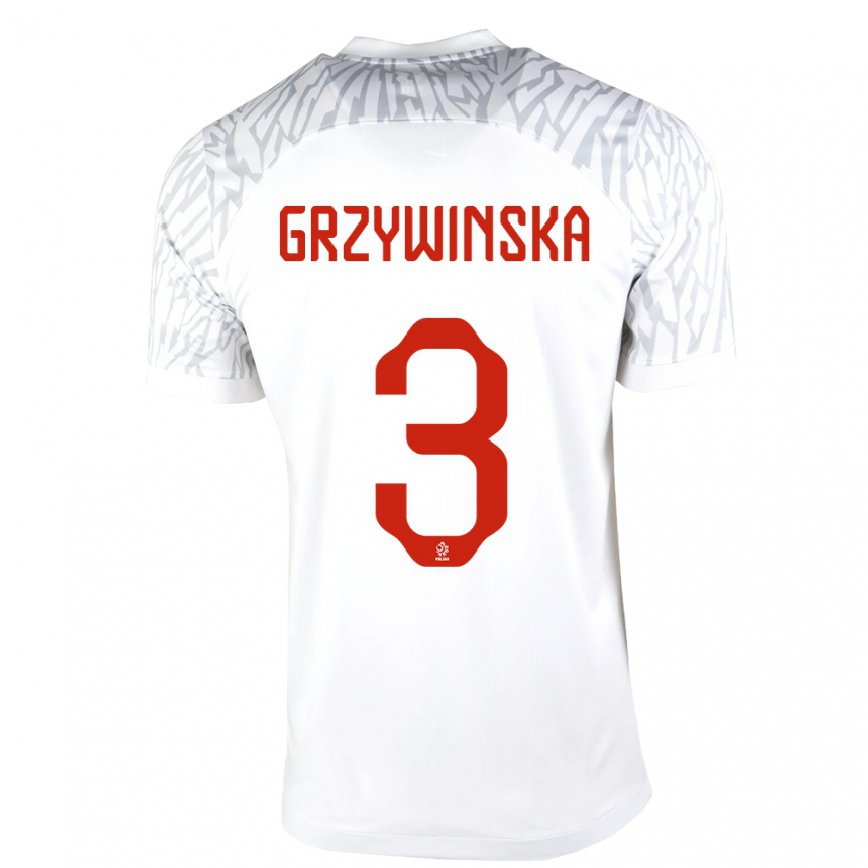 Damen Polnische Gabriela Grzywinska #3 Weiß Heimtrikot Trikot 22-24 Luxemburg