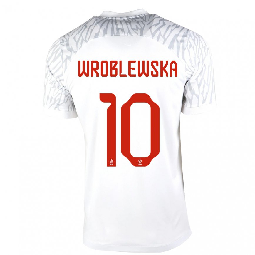 Damen Polnische Joanna Wroblewska #10 Weiß Heimtrikot Trikot 22-24 Luxemburg