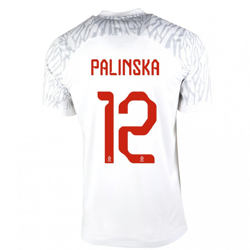 Damen Polnische Anna Palinska #12 Weiß Heimtrikot Trikot 22-24 Luxemburg