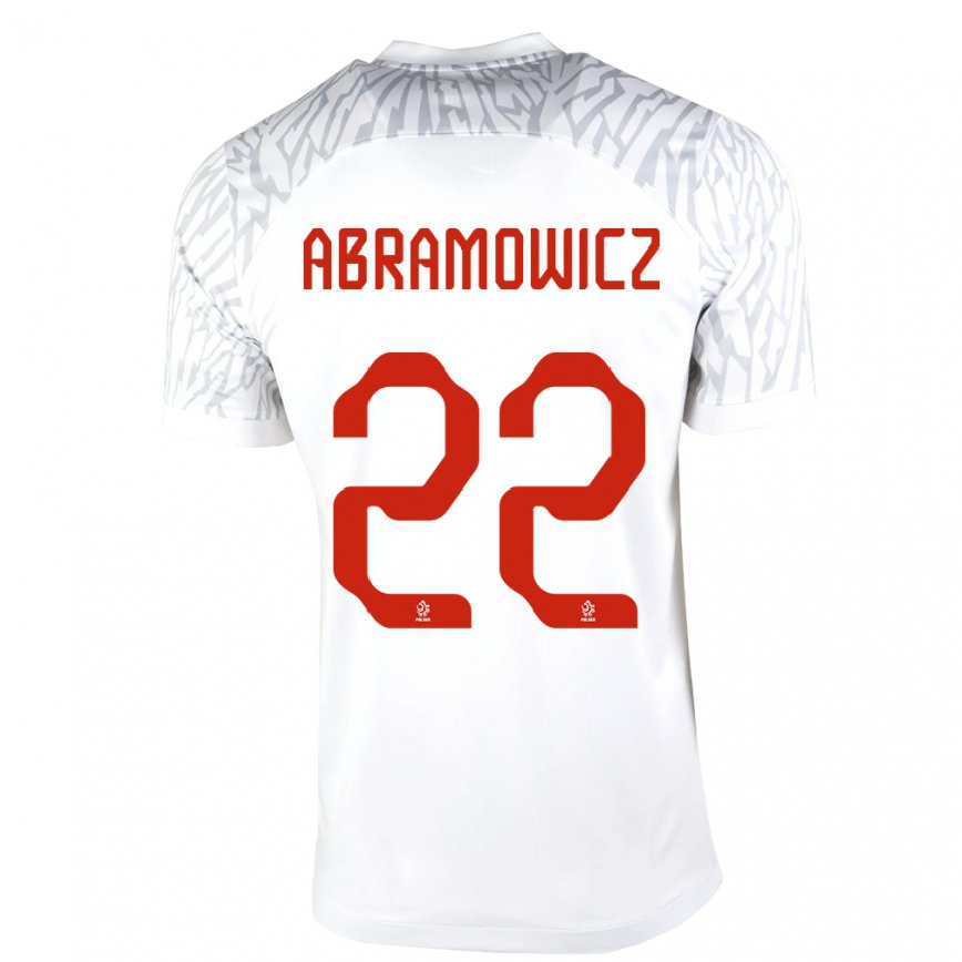 Damen Polnische Slawomir Abramowicz #22 Weiß Heimtrikot Trikot 22-24 Luxemburg