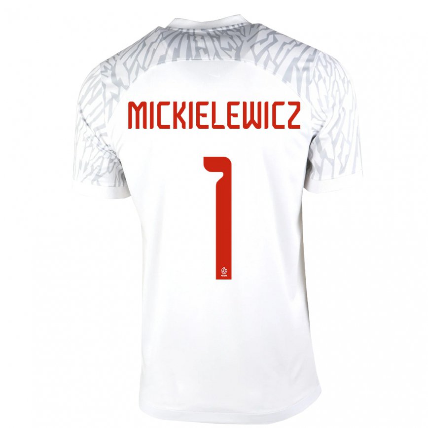 Damen Polnische Aleksander Mickielewicz #1 Weiß Heimtrikot Trikot 22-24 Luxemburg