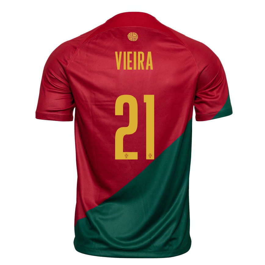 Damen Portugiesische Fabio Vieira #21 Rot Grün Heimtrikot Trikot 22-24 Luxemburg