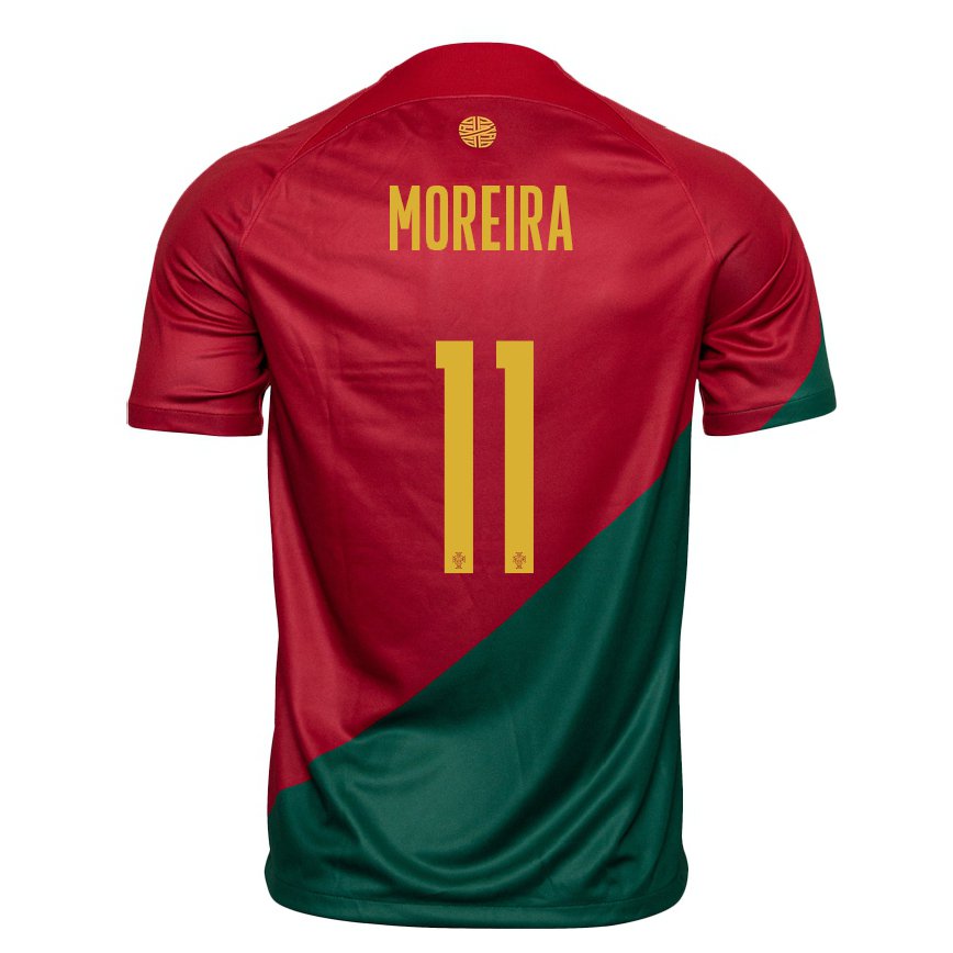 Damen Portugiesische Diego Moreira #11 Rot Grün Heimtrikot Trikot 22-24 Luxemburg