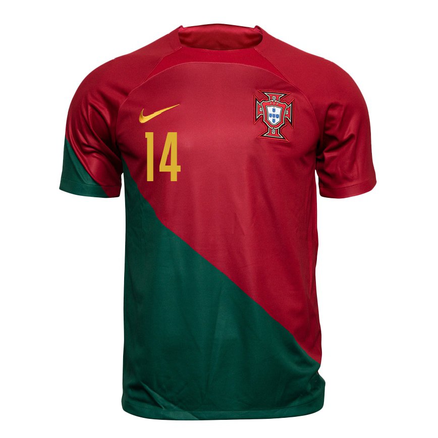 Damen Portugiesische Hugo Oliveira #14 Rot Grün Heimtrikot Trikot 22-24 Luxemburg