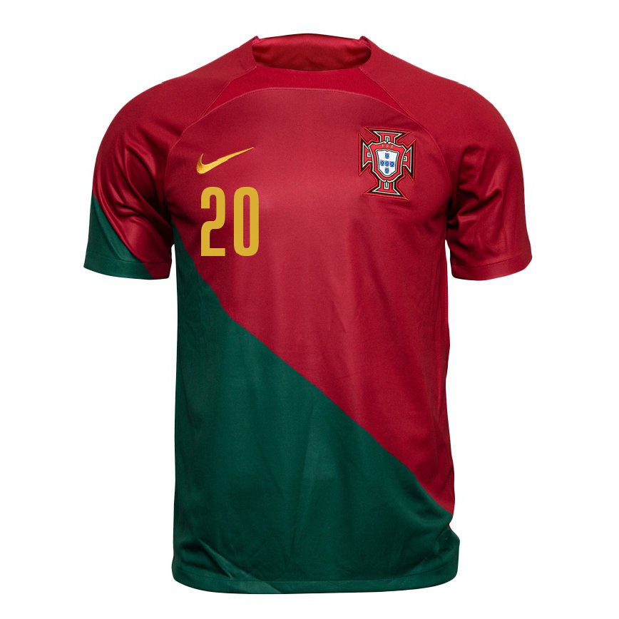 Damen Portugiesische Joao Neves #20 Rot Grün Heimtrikot Trikot 22-24 Luxemburg
