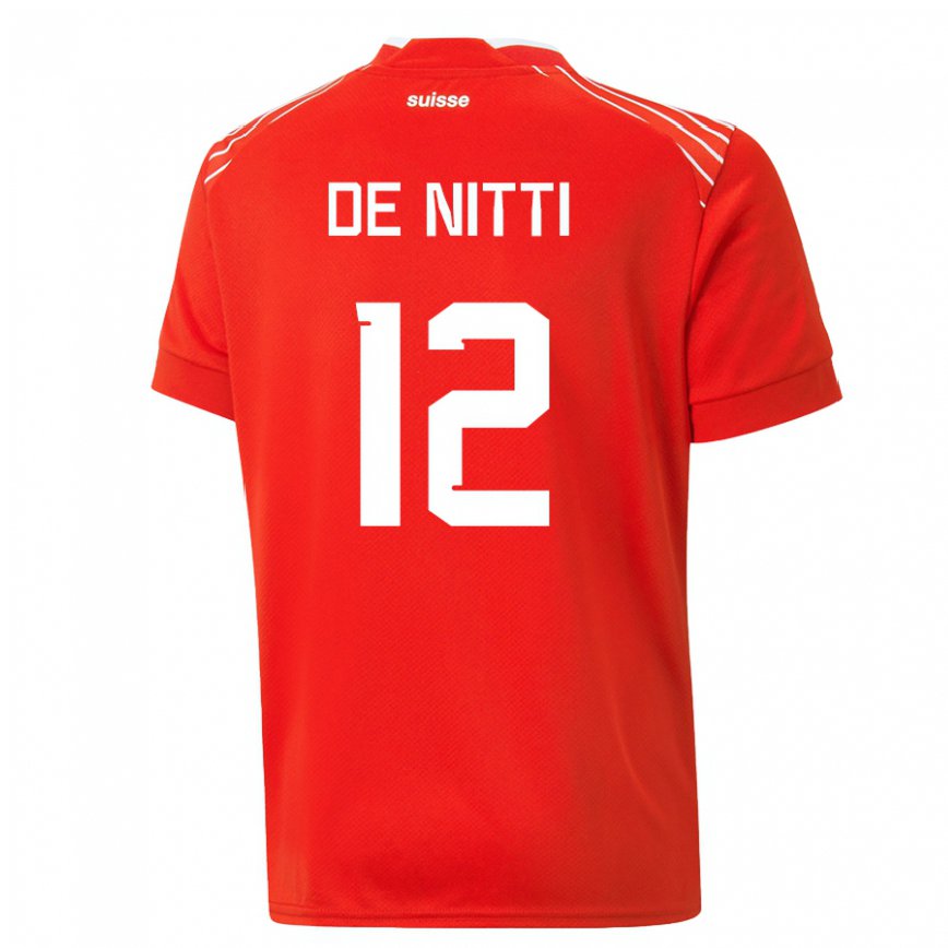 Damen Schweizer Gianni De Nitti #12 Rot Heimtrikot Trikot 22-24 Luxemburg